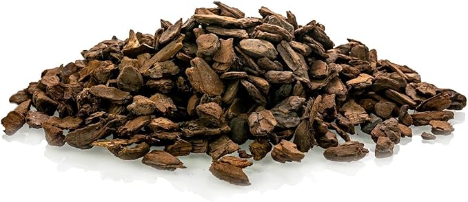 New Zealand Pinus Radiata Bark - Organic Hand Mixed New Zealand Orchiata Pine Bark for Orchids - Medium Chips 9-12mm - 1 Quart Bag