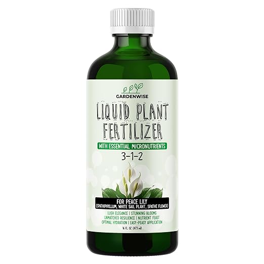 Peace Lily Fertilizer: 3-1-2 Liquid Fertilizer with Essential Micronutrients - The Ultimate Food for Spathiphyllum, Perfect for Indoor Plants (8 OZ)