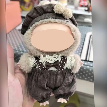 Clothes Set Compatible with 17cm Doll, Hat and Overalls Set for 15cm Doll Accessories Suit, Cute Clothe for Dress up Unique Style (RC12)