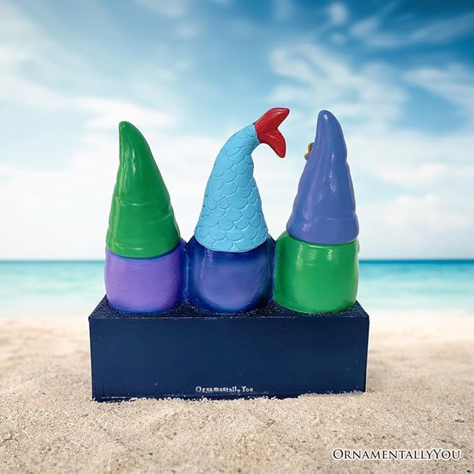 Spring & Summer-Themed Garden Statues – Adorable Outdoor Decor for Lawn, Patio & Porch (Nautical Themed Religious Gnome Figurine, Jesus is My Anchor 6" Beach House Statue)