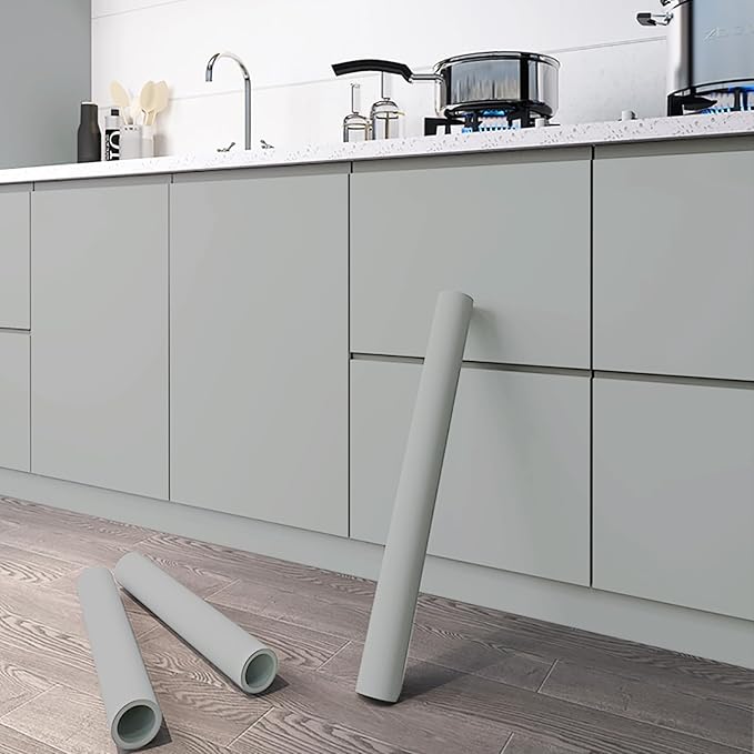 Dimoon 78.7''x15.7'' Grey Skin Peel and Stick Wallpaper Contact Paper Modern Self Adhesive Wall Paper Removable Renter Friendly Textured Solid Shelf Vinyl Roll (78.7''x15.7'',Dark Grey Skin)