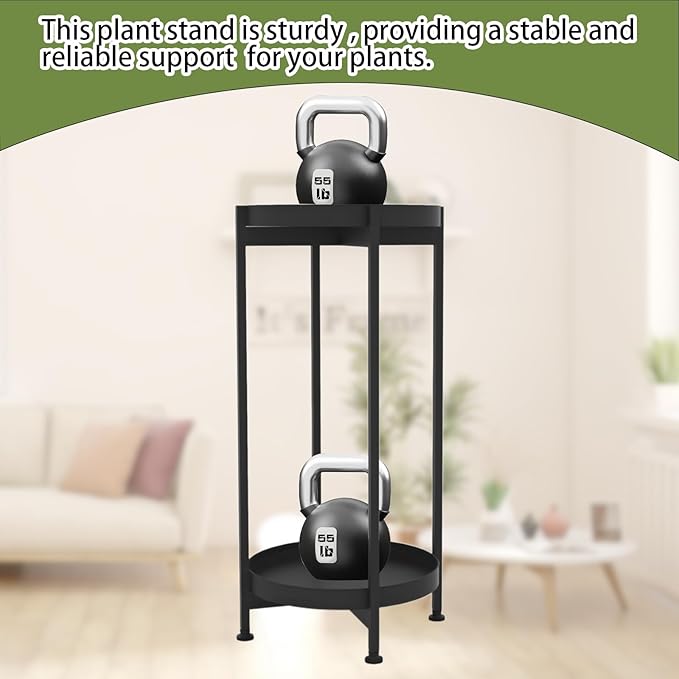 Plant Stand Indoor , 25.5" Indoor Plant Stand Stable Plant Holder Flower Pot Stands for Multiple Plant Metal Single Plant Stand Indoor Small Plant Stand for Patio Garden Decor