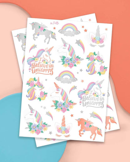 xo, Fetti Unicorn Party Favors - Temporary Tattoos for Kids - 26 styles | Birthday Party Supplies, Unicorn Favors Decorations, Toys + Halloween Costume
