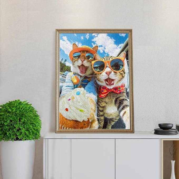 500 Pieces Jigsaw Puzzles for Adults and Teens and Kids Family Happy Gift Idea Cats Selfie (Cats' Selfie)