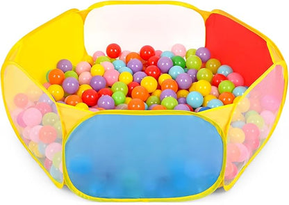 Eocolz Kids Ball Pit Large Pop Up Toddler Ball Pits Tent for Toddlers Girls Boys for Indoor Outdoor Playhouse Baby Playpen w/Zipper Storage Bag, Balls Not Included (Blue Yellow Red Green)