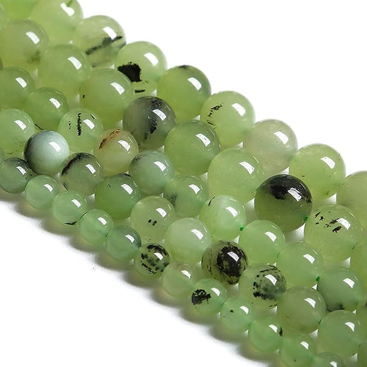 6MM 60PCS Natural Stone Prehnite Jade Loose Beads for Jewelry Making DIY Bracelet Necklace