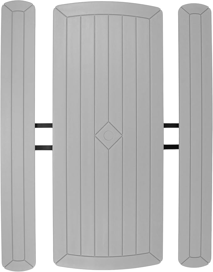 OEF Furnishings Heavy Duty Blow Molded Folding Picnic Table- Light Speckled Grey, Black Frame