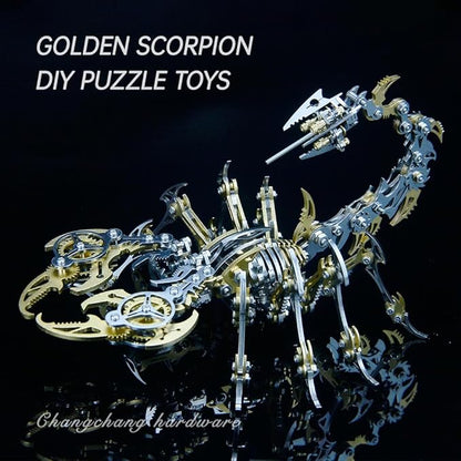 Scorpion 3D Metal Model Kits to Build DIY Colorful 3D Puzzle Ornaments for Adults,Teens Birthday Christmas (Yellow Metal)