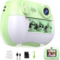 Kids Camera Instant Print 1080P Front Rear Dual Selfie - Toddler Cameras with Digital Video Games,32GB & 5-Color Print Paper/ 250 Photos,Easy to Use & Great Toys Gifts for Boys Girls, Ages 3-12 Green