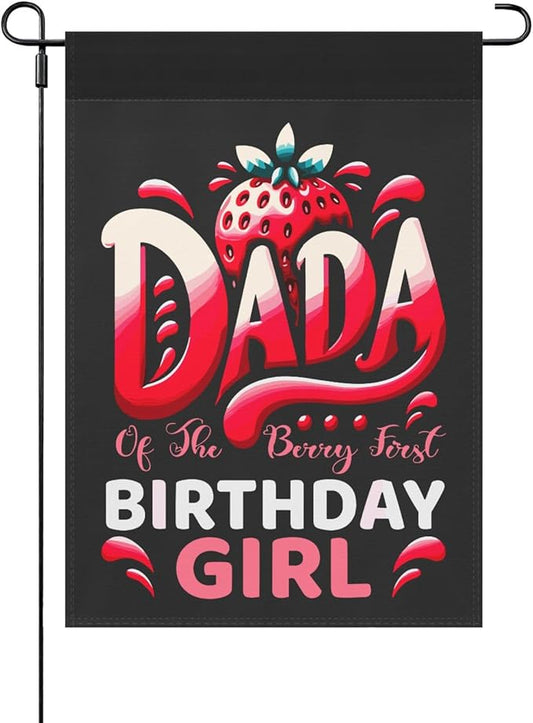 Dada of The Sweet One Garden Flag for Outside 12x18 Double Sided Novelty Yard Decor for Outdoor Decor