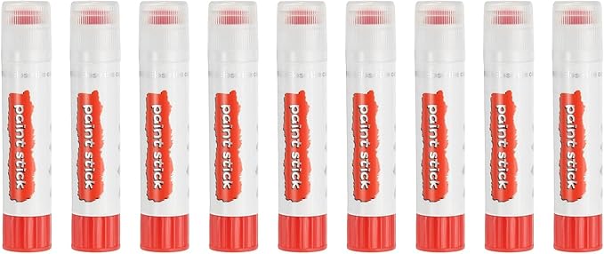 PATIKIL Tempera Paint Sticks, 9 Pcs Solid Tempera Paints Sticks Washable Bulk Markers Pen Quick Drying for Artists Beginners Art Supplies, Red