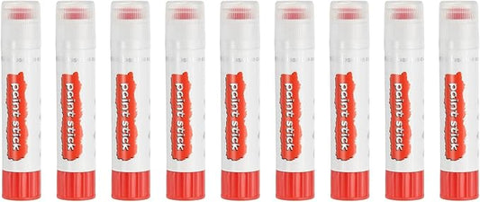 PATIKIL Tempera Paint Sticks, 9 Pcs Solid Tempera Paints Sticks Washable Bulk Markers Pen Quick Drying for Artists Beginners Art Supplies, Red