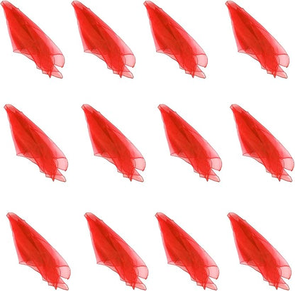 Larcele 12 Pieces Juggling Dance Scarf for Performance Prop Accessory 24 x 24 inches WDSJ-02