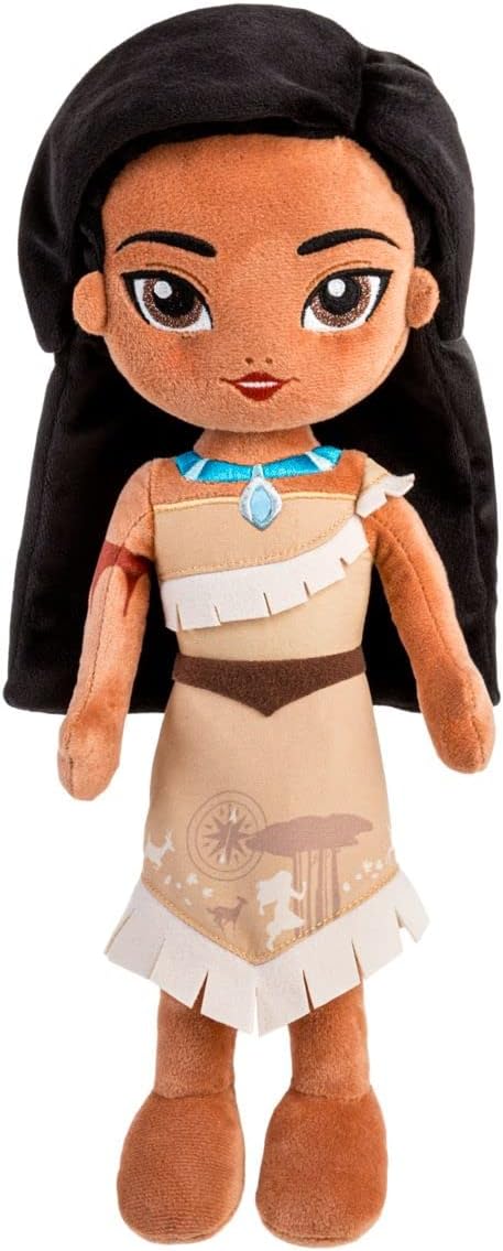 DISNEY STORE Official Princess Plush Doll, Pocahontas, Medium 14 Inches, Soft Plushy with Embroidered Features, Princess Toys for Girls, Disney Dolls, Stuffed Animals for Girls