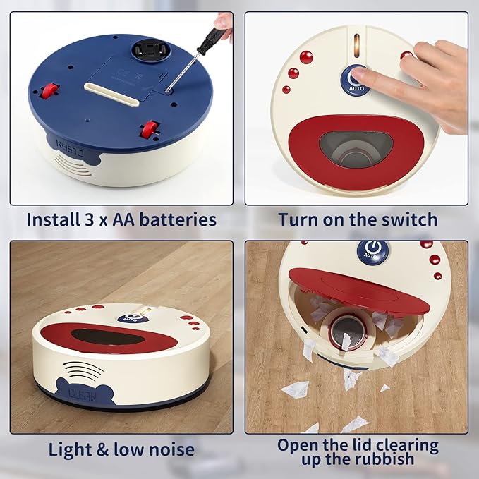 Kids Cleaning Set for Toddlers, 10 Pcs Pretend Play Educational Set Includes Kids Vacuum That Really Works with Lights & Low Noise, Broom, Spray Bottle and More