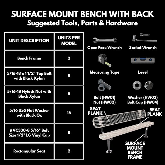 Coated Outdoor Furniture Heavy-Duty Outdoor Bench Thermoplastic Coated, Expanded Metal, Commercial-Grade Seating, Made in America (Surface with Back, 6 Ft, Textured Dark Blue)