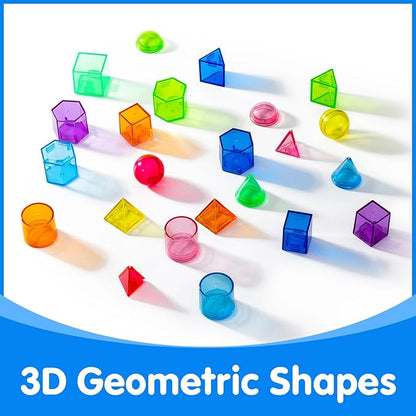 100 Pcs 3D Shapes for Teaching - Geometric Solids and Geometry Manipulatives for Classroom - Enhance Learning Experience