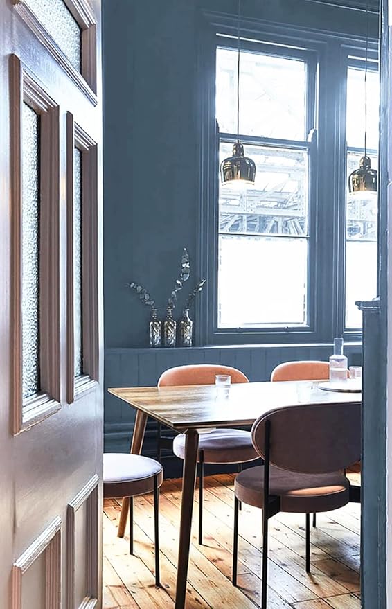 Dimoon 394''x23.6'' Blue Peel and Stick Wallpaper Contact Paper Modern Self Adhesive Wall Paper Removable Renter Friendly Textured Solid Color Shelf Cabinet Vinyl Roll (394''x23.6'',Blue Grey)