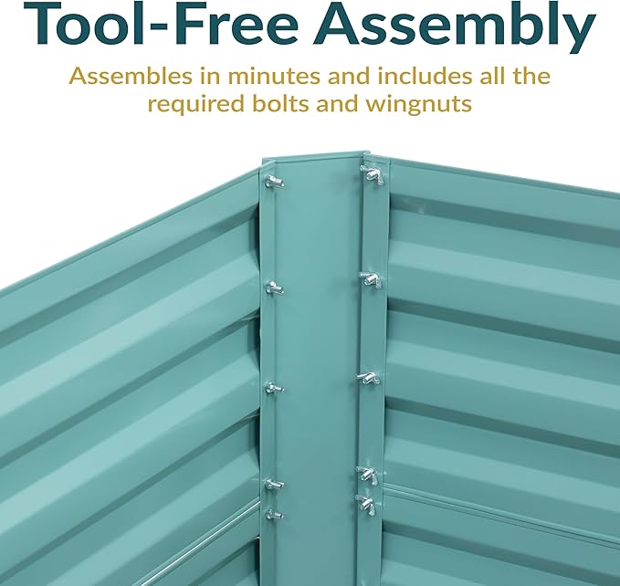 Sunnydaze Galvanized Raised Garden Bed - Metal Raised Bed for Gardening - Outdoor Planter Box for Flowers, Plants, and Vegetables - Green - 47" W x 23" D x 24" H Rectangle