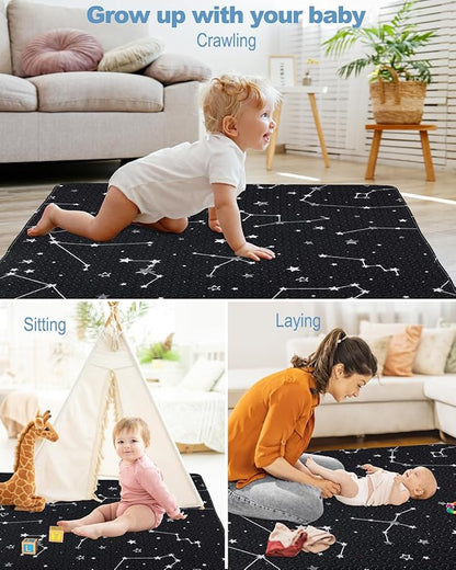 50x50 Play Mat for Playpen Foldable Baby Play Mat Large Tummy Time Mat, Non Slip Washable Baby Play Mats for Floor, Portable Travel Baby Crawling Mats for Toddlers and Infants