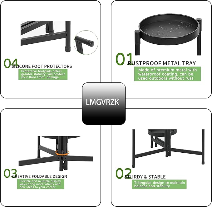 6 Tier Plant Stand Indoor Tall, Black Corner Metal Tiered Plant Stands Outdoor for Multiple Plants, Folding Iron Flower Display Holders Rack Shelf for Living Room Balcony Garden Patio