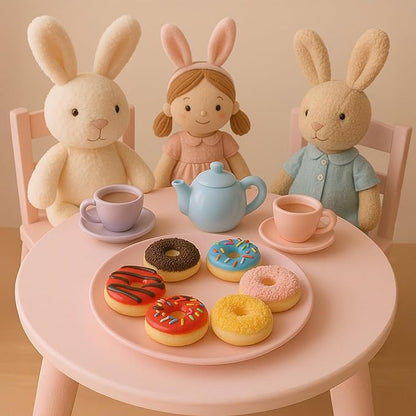 GiftExpress 6 pcs Realistic Artificial Toy Donuts, Scented Fake Donuts, Assorted Realistic Doughnuts Toy Cakes Fake Desserts Decoration Toys, Valentine bv Donut Party Decoration, Prop Food