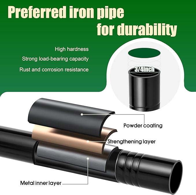 XDW-GIFTS Double Shepherds Hooks for Outdoor, 2-Pack Heavy Duty Garden Pole for Hanging Bird Feeder, Plant Baskets, Solar Light Lanterns, Garden Plant Hanger Stands with 5 Base Prongs