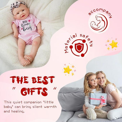 Girl 18 Inch, Full Silicone Baby Doll, Realistic Baby Dolls, Realistic Veins & Pose, Not Vinyl, Reborn Baby Dolls Silicone Full Body, Gift Set