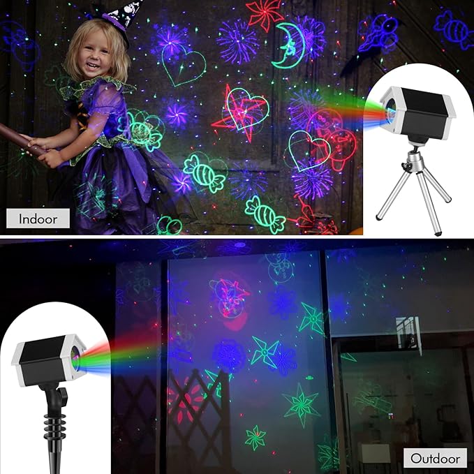 Christmas Laser Projector Lights, Outdoor Laser Projection 30 Patterns, Landscape Projector Spotlights for Indoor, Outdoor, Home, Garden