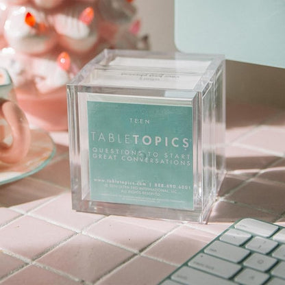 TableTopics Teen Conversation Cards for Teenagers with Their Family & Friends, 135 Fun Questions for Connection at Dinnertime, Hangouts, Game Night, & Classrooms