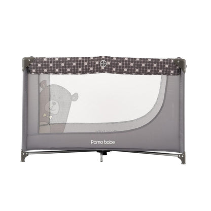 Pamo Babe Portable Crib Baby Playpen with Mattress and Carry Bag Grey