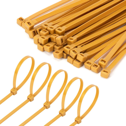 6 Inch Gold Zip Tie 1000 PCS, 18 Lbs - Small to Medium Zip Tie, Nylon PA66 UV Resistant Cable Tie for Indoor and Outdoor Use - Ideal for bundling and securing objects