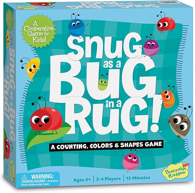 Peaceable Kingdom Snug as a Bug in a Rug Award Winning Cooperative Preschool Skills Builder Game for 2 to 4 Kids ages 3+