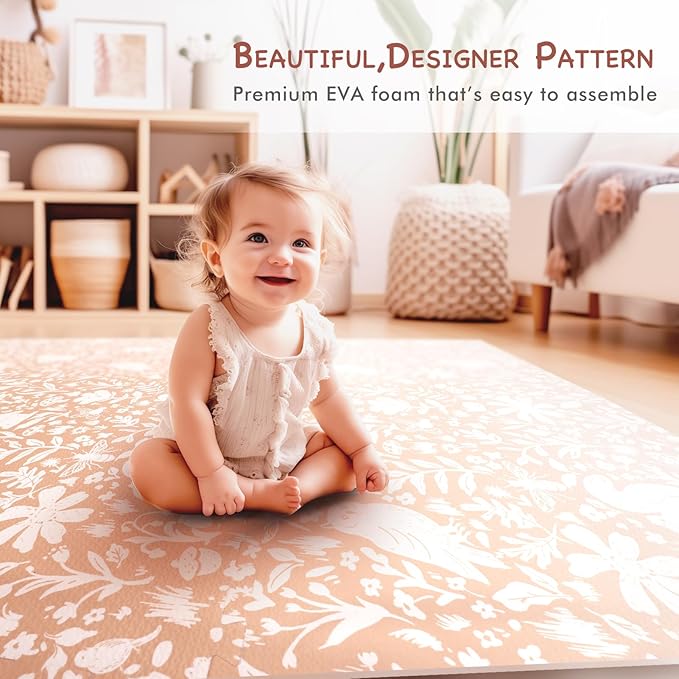 TCBunny Extra Large Baby Play Mat - 4FT x 6FT Foam Puzzle Floor Mat for Kids & Toddlers (Nordic Style)