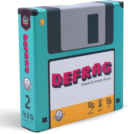Defrag | Nostalgic Floppy Disk Themed Travel-Size Board | Play Anywhere | Challenging Puzzle with Scenario Booklet | Solo Play for Ages 12+ | Tiny Series