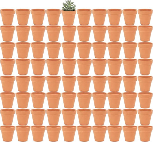 Yishang 2 inch Small Terracotta Pots with Drainage Holes,Mini Clay Ceramic Pottery Planter,Cactus Flower Nursery Terra Cotta Pots, for Indoor/Outdoor Succulent Plants, Crafts, Wedding Favor(80 Pack)