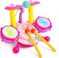 Drum Set for Kids with 2 Drum Sticks and Microphone, Musical Toys Gift for Toddlers