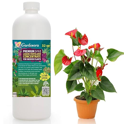 Premium 3-1-2 All Purpose Liquid Fertilizer Consentrate for All Indoor Plants & Flowers - Promotes Biomass Growth and Vibrant Leaf Color - 32oz Bottle