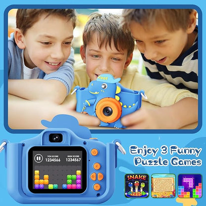 Kids Camera, Children's Camera for Kids Girls Boys, Toddler Camera Digital Camera for Kids, Christmas Birthday Gifts Toys for 3-12 Years Old Girls Boys, 1080P HD Selfie Video Camera with 32G SD