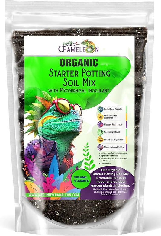 Organic Seed Starter Soil – Seed Starting Mix with Mycorrhizal Fungi – Natural Root Stimulator – Potting Soil for Vegetables and Herbs (4 QUARTS)