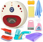 Kids Cleaning Set for Toddlers, 10 Pcs Pretend Play Educational Set Includes Kids Vacuum That Really Works with Lights & Low Noise, Broom, Spray Bottle and More