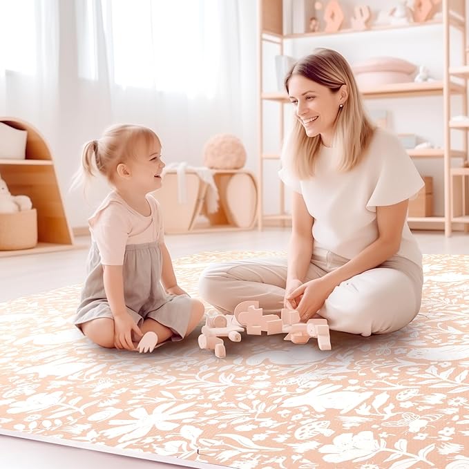 TCBunny Extra Large Baby Play Mat - 4FT x 6FT Foam Puzzle Floor Mat for Kids & Toddlers (Nordic Style)