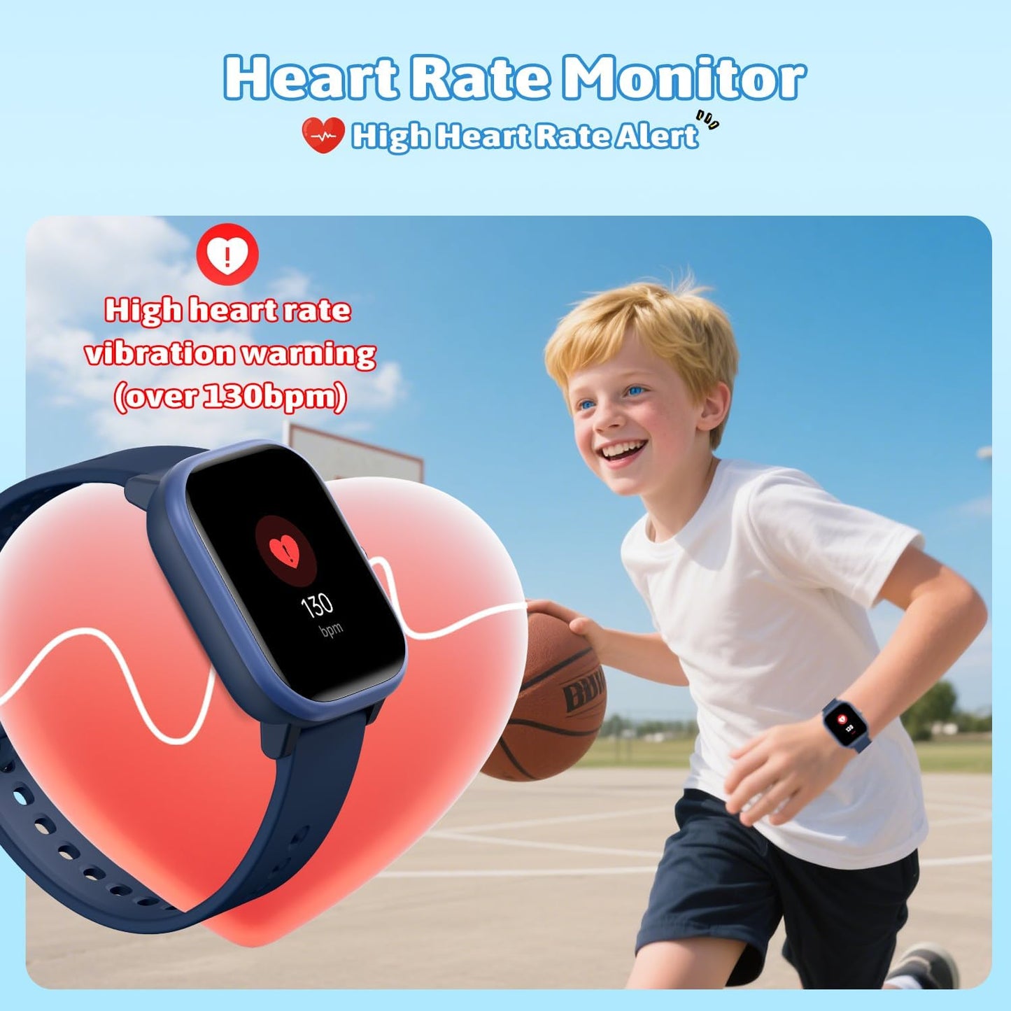 Smart Watch for Kids Girls Boys No APP/Phone Needed, 1.8" IP68 Waterproof Sport Kids Watch Pedometer, Heart Rate, Sleep Monitor, Step Counter, 12 Puzzle Games for Girls Boys Teens 6-16