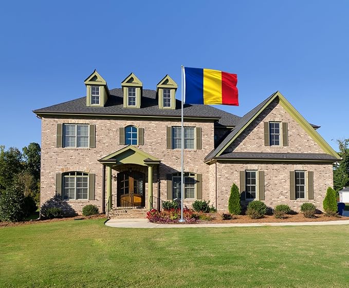 Double Sided Romania Flag 3x5FT Romanian National Polyester Banner With 2 Grommets Fade Resistant Vivid Color For Patriotic Festival Events Party Decoration (Romania, 3x5FT-3ply)