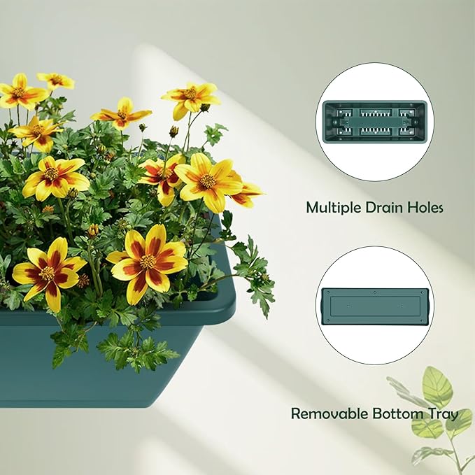 Raised Garden Bed 4 Tier Vertical Garden Planter Herb Garden Planter Outdoor with Drainage Holes Removable Tray for Patio Balcony Porch (Green)