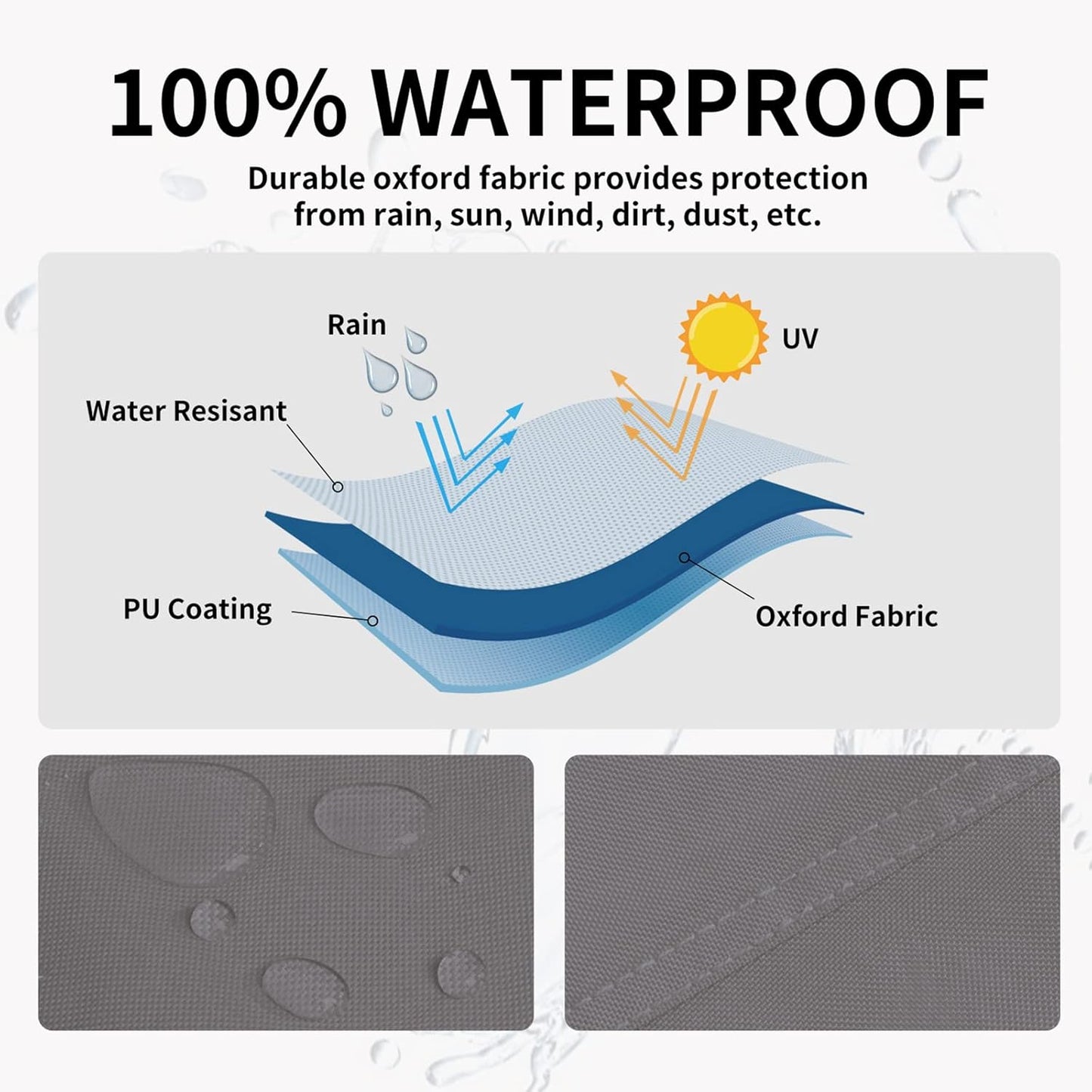 Easy-Going Patio Heater Cover with Zipper and Storage Bag, Waterproof Outdoor Heater Cover Dustproof, UV-Resisant, Wind-Resistant (89" H x 33" D x 19" B, Grey)