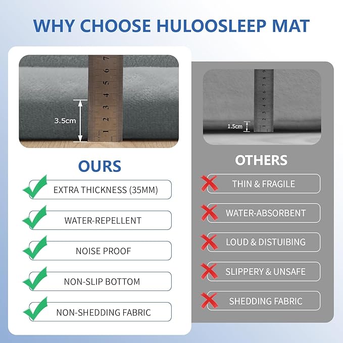 Baby Play Mat for Floor,1.3" Thick Elasti-Foam 50x50 Playpen Mat for Toddlers Infant Kids,Water-Repellent Soft Coral Velvet Tummy Time Mat,Non Slip Crawling Mat,Tatami Mat(Light Grey)