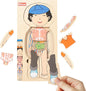 Kidzlane Wooden My Body Puzzle for Toddler - 5-Layer Human Anatomy Puzzle - Real Wood - Multicolor - Educational Toy for Kids - BPA Free - Explore Skeletal, Respiratory, Digestive System