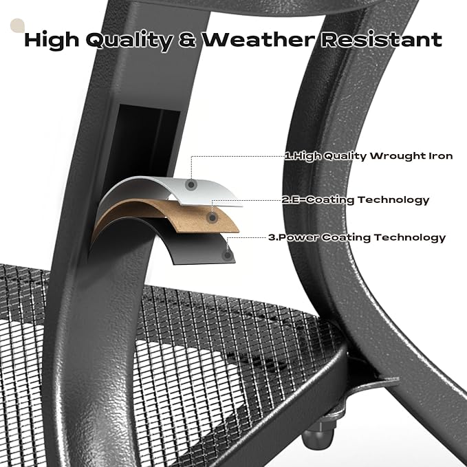 Patio Tables Outdoor Coffee Table - Metal Side Tables End Table for Patio Proch Deck Balcony Garden Squre