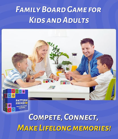 Pattern Matching Board Game for Kids & Adults, Family Night Board Games, Block Puzzle Games for Kids, Ages 3+ to 99 yrs, Play 1 to 5 Players, for Birthdays, Premium Quality Solid Wood